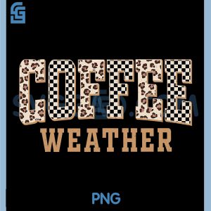 Retro Coffee Weather Cozy PNG, Fall Checkered Coffee Lover PNG