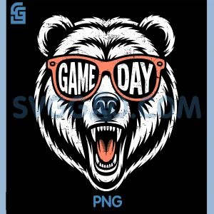 Retro Game Day PNG, Bear PNG