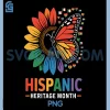 Retro Hispanic Heritage Month PNG, Butterfly Sunflower Flags 2025 PNG