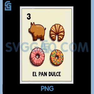Retro Mexican Bingo Card PNG, El Pan Dulce PNG