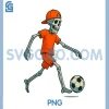 Skeleton Soccer Halloween PNG, Funny Football PNG