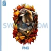 Sleeping Koala with Fall Leaves PNG, Forest Autumn Aesthetic PNG