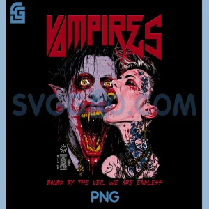 Spooky Halloween Vampire PNG, Couple Vintage Horror PNG, Goth Punk Alt PNG