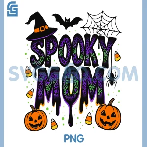 Spooky Mom PNG, Halloween Cute Spooky Witch PNG