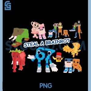 Steal a Brain Rot PNG, Funny Gamer Meme PNG