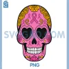 Sugar Skull PNG, Breast Cancer Awareness Pink Ribbon Calavera PNG