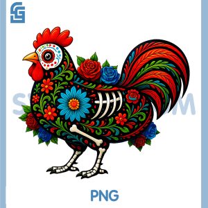 Sugar Skull Chicken PNG, Dia de Muertos Halloween PNG, Day of The Dead PNG