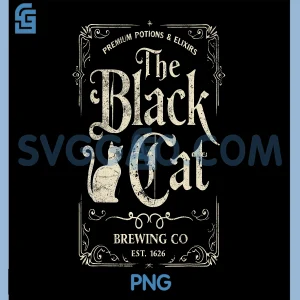 The Black Cat Brewing PNG, Co Salem Halloween Cat PNG, Lover Cats Joke PNG