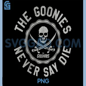 The Goonies Never Say Die PNG, Varsity Seal Retro Movie PNG