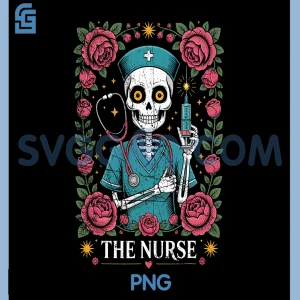The Nurse Skeleton and Flower PNG, Halloween PNG