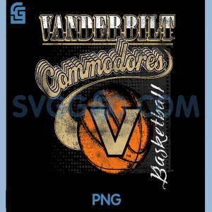 Vanderbilt Commodores PNG, Basketball Retro Black PNG