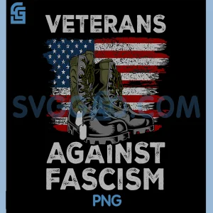 Veterans Against Fascism PNG, Vintage US Flag Combat Boots Army PNG