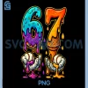 6 7 Six Seven Baseball PNG, Drip Gen Z Alpha Meme Slang PNG