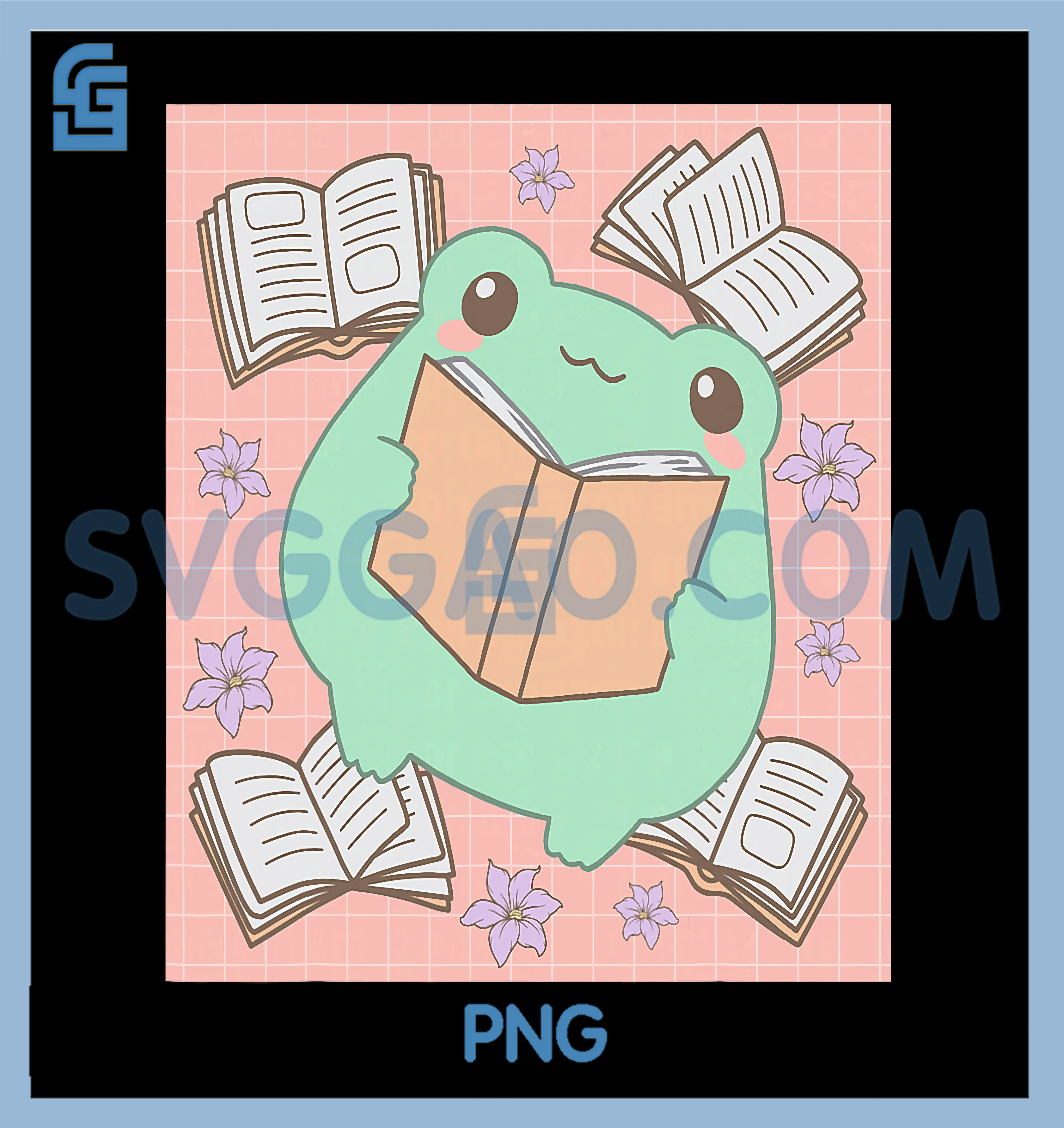 Cottagecore Aesthetic PNG, Kawaii Frog Book Frogcore PNG