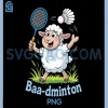 Funny Sheep Joke Playing Badminton PNG, Cute Lamb Farm Animals PNG
