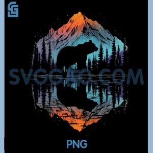 Mountain Bear Reflection PNG, Wildlife Nature Outdoor Forest PNG