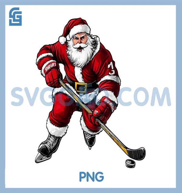 Santa Claus PNG, Ice Hockey Player PNG