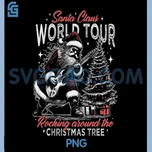 Santa Claus World Tour PNG, Rocking Around The Christmas Tree PNG