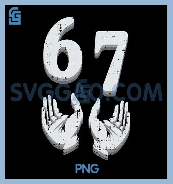 67 Meme PNG, Funny 6 7 PNG