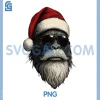 Bigfoot Face Sunglasses PNG, Santa Christmas Funny PNG, Xmas Sasquatch PNG