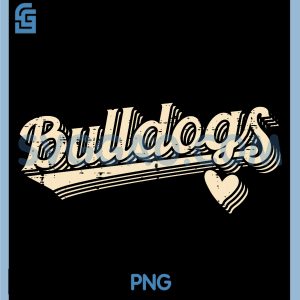 Retro Bulldogs PNG, Vintage Script Dog Lover Design PNG