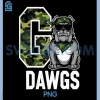 Camo Bulldog PNG, Cool Dog in Bandana Design PNG