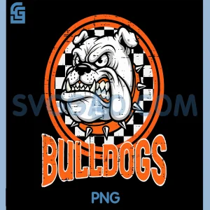 Vintage Bulldogs PNG, Tough Dog Face Design PNG