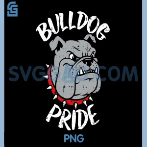 Bulldog Pride PNG, Fierce Mascot Bulldog Head Design PNG