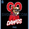 Go Dawgs PNG, Bulldog in Red Hoodie Game Day Design PNG