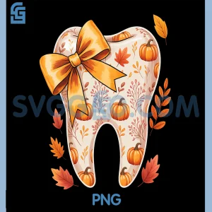 Coquette Bow Fall PNG, Tooth Dental Assistant PNG, Hygiene Oral RDH PNG