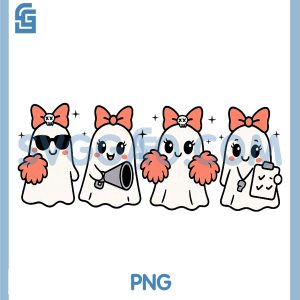 Coquette Ghost Halloween PNG, Cheerleader Club Teacher PNG