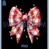 Cute Coquette Bow PNG, Christmas Lights Holiday PNG