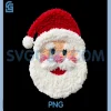 Cute Funny Preppy Faux Yarn PNG, Santa Claus Face Merry Christmas PNG