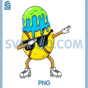 Dabbing Softball PNG, Drip Ice Cream PNG