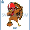 Dabbing Turkey with Football PNG, Thanksgiving PNG