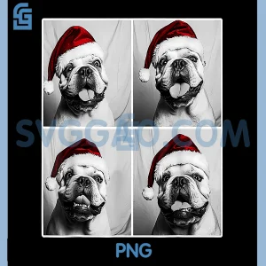 Funny Dog Selfie PNG, Christmas Selfie Xmas PNG, Bulldog Meme PNG