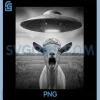 Funny Goat Selfie PNG, Goat with UFO Selfie Alien Weird PNG