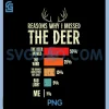 Funny Hunter Reasons PNG, why I Missed The Deer Hunting PNG