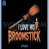 Funny I Love His Broomstick PNG, Her Pumpkins Halloween Couples PNG