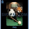 Funny Red Fox Panda Pool PNG, Game Billiard Lover Art Design PNG