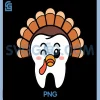 Funny Tooth Turkey PNG, Dentist Thanksgiving Fall Dental Hygiene PNG