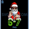 67 Meme Six Seven PNG, Santa Funny Christmas PNG