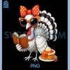 Cute Turkey Reading PNG, Book Lovers PNG, Thanksgiving Bow PNG