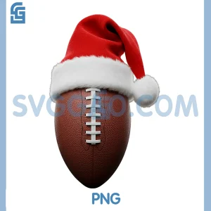 Football Christmas Hat PNG, Funny Holiday Sports PNG