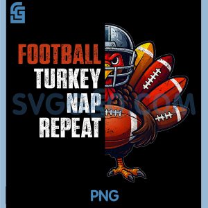 Football Turkey Nap Repeat PNG, Sports Fall Thanksgiving PNG