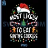 Most Likely To Eat Santas Cookies PNG, Funny Christmas PNG