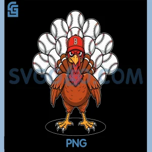 Thanksgiving Day Baseball PNG, Funny Baseball Turkey PNG