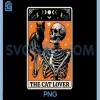 The Cat Lover Tarot Card PNG, Black Cat and Skeleton Halloween PNG