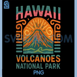Vintage Hawaii PNG, Volcanoes National Park Retro PNG