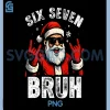 67 Meme 6 7 Funny Christmas PNG, Santa Rock On Six Seven Bruh PNG